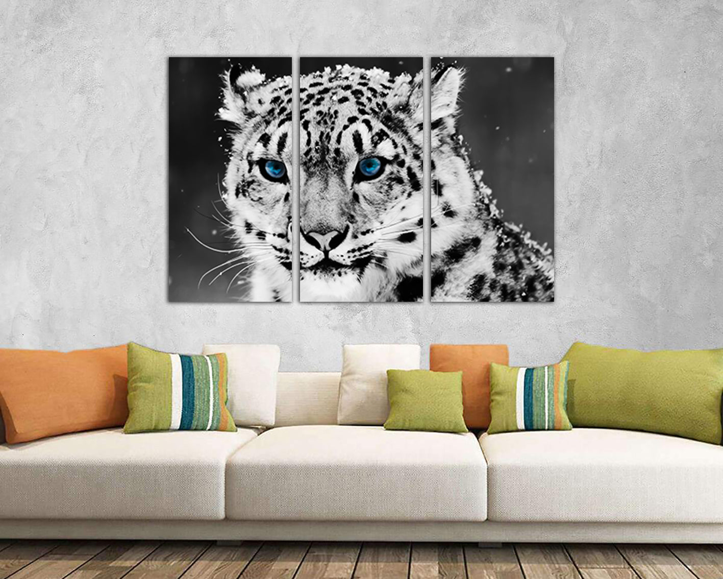 Puma animals décor Snow Leopard canvas Cat wall art print