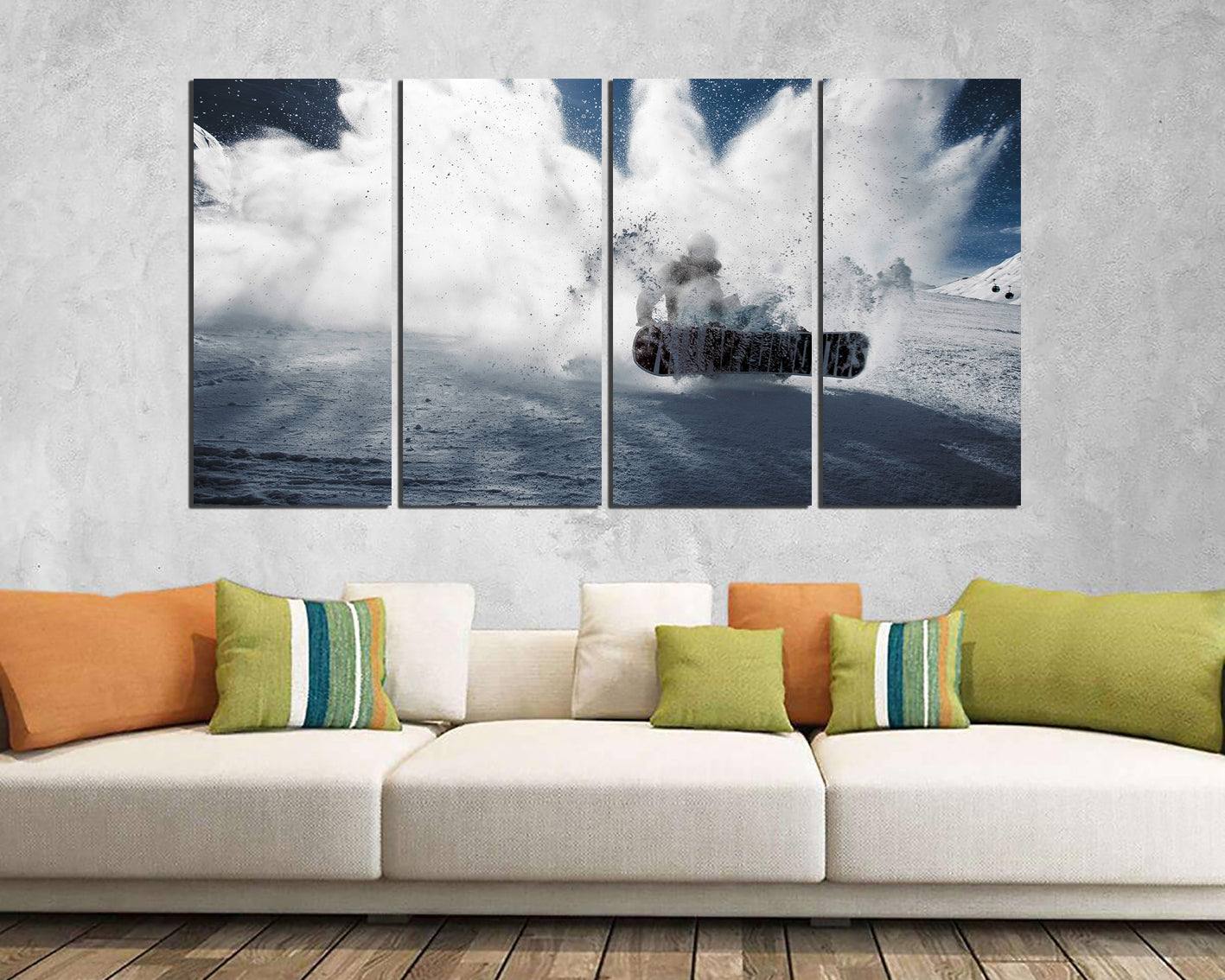 Snowboarding canvas Snowboarder sport Snow decor ready to hang