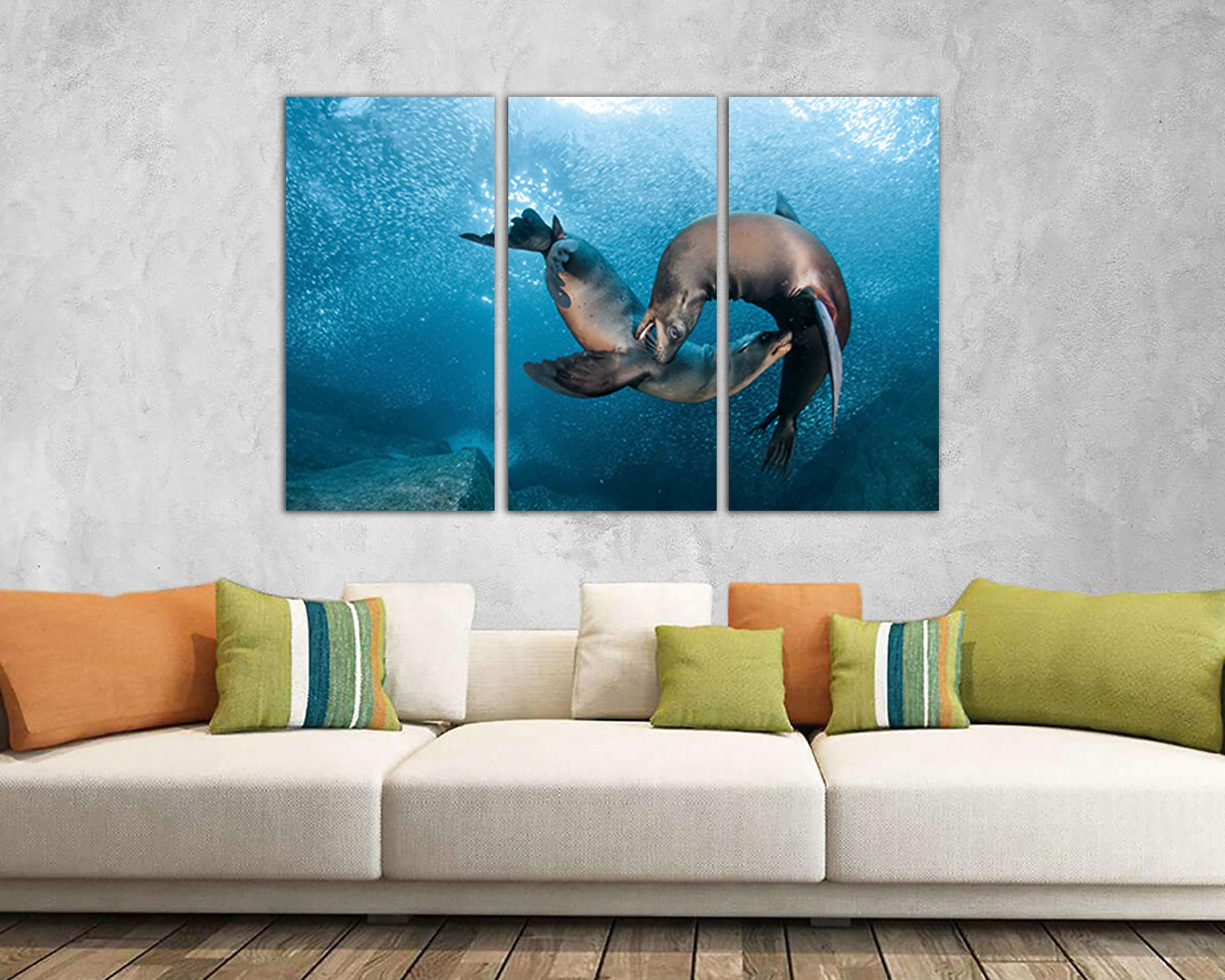 Wall art canvas Lions sea print Marine life décor Animals sea lion Wildlife photography