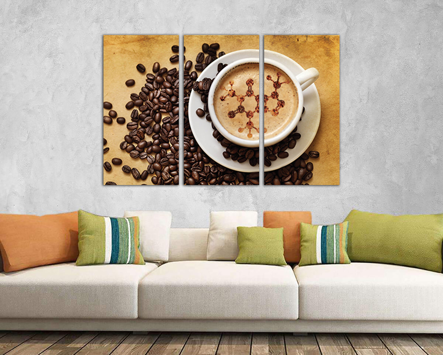 Coffee canvas Caffeine lover Chemical art Kitchen decor Drink print Loved drink