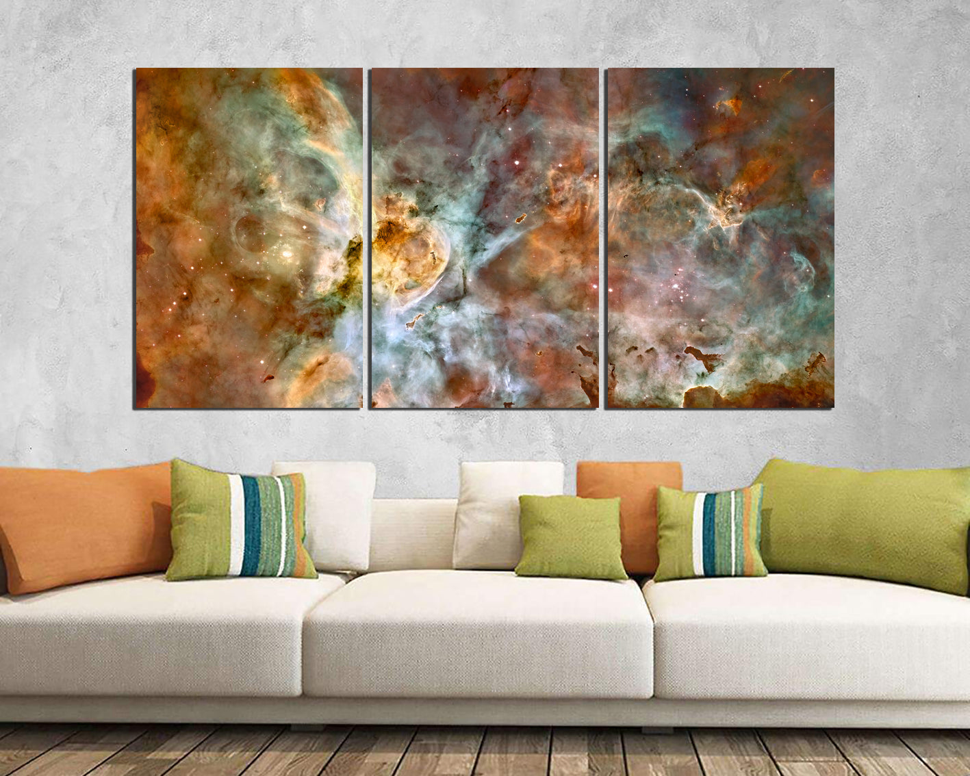 Space nebula Wall art canvas Cosmos decor Outer space print Milky way Telescope art