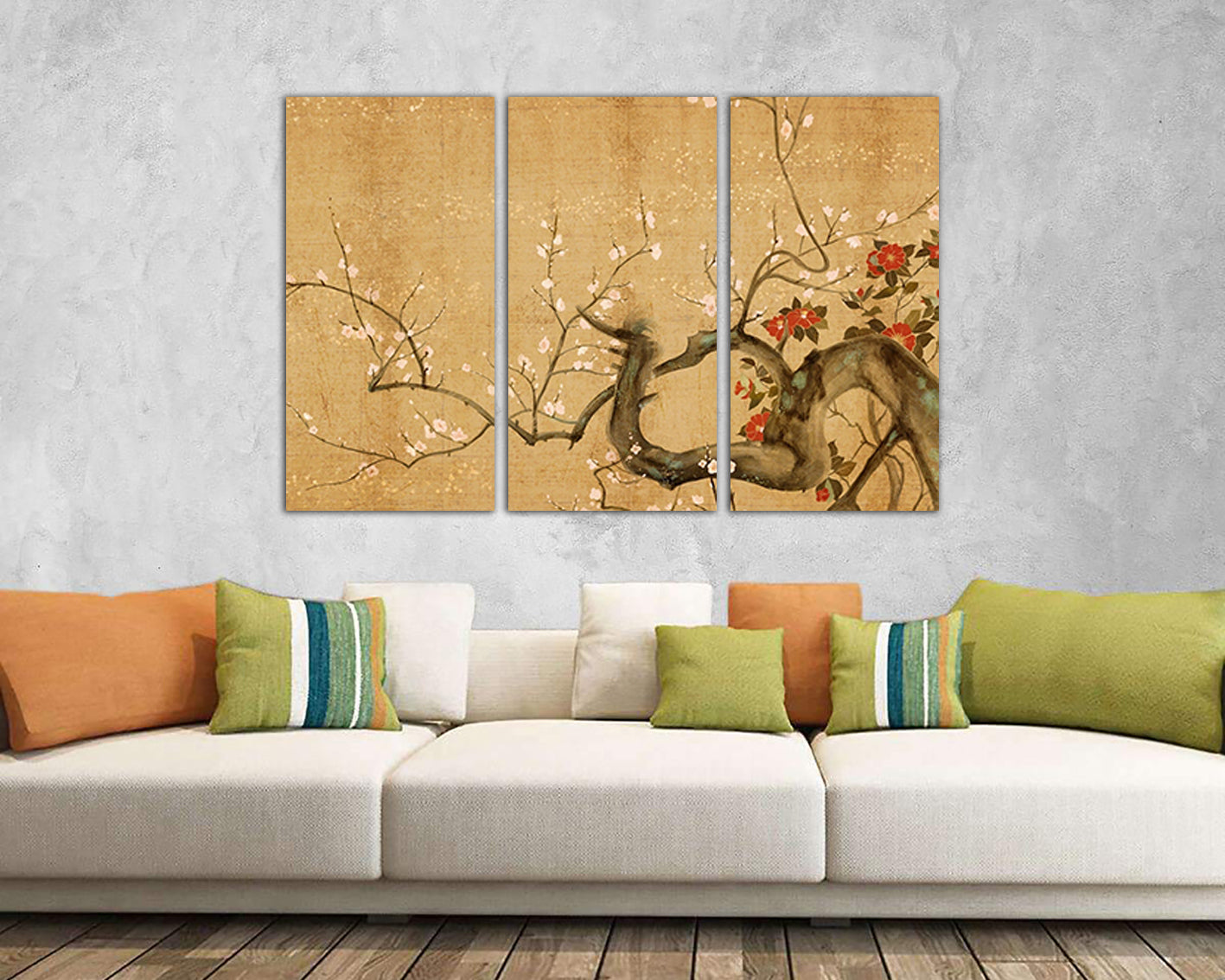 Japan Flower print on canvas Sakura Cherry blossom decor ready to hang