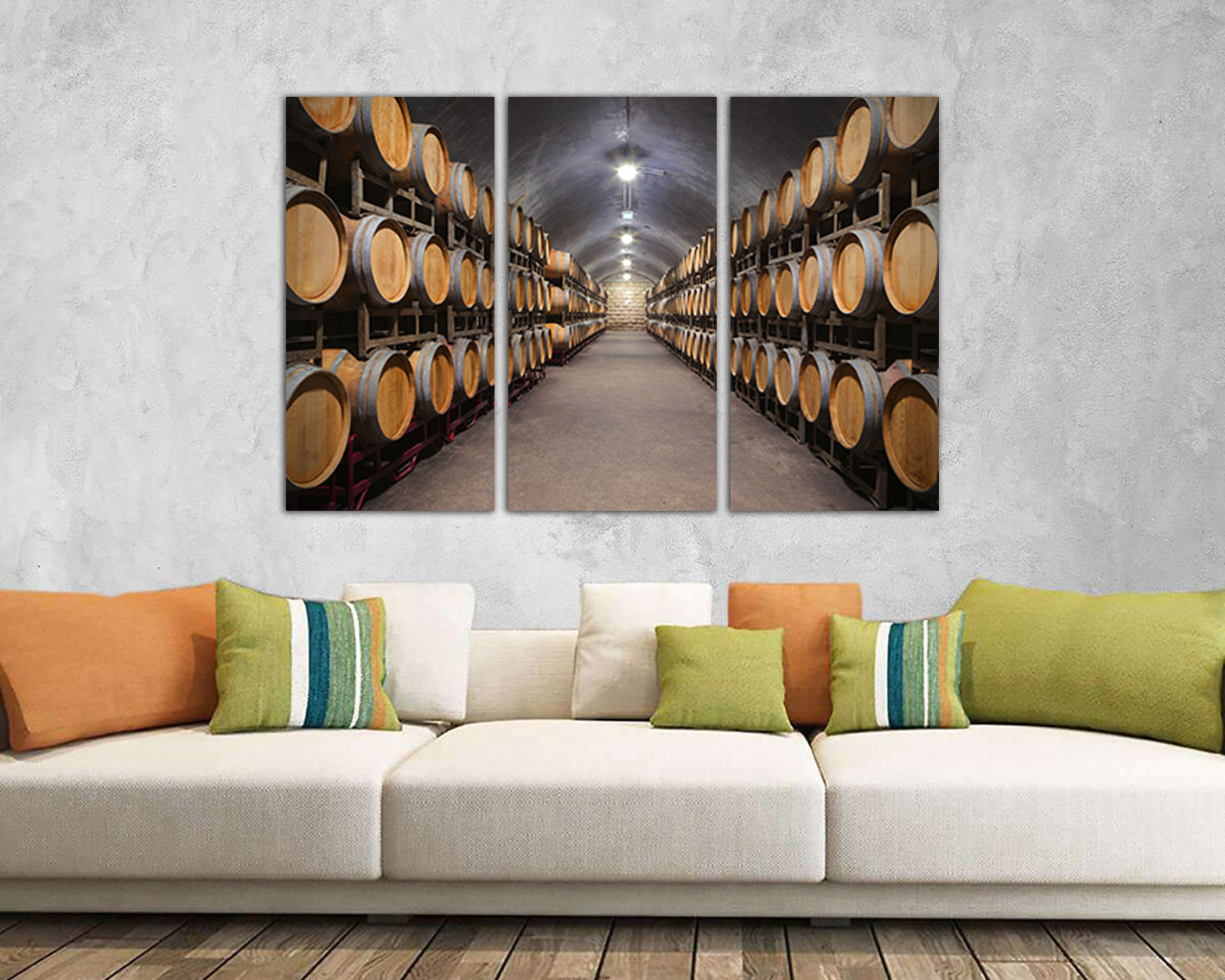 Wine cellar Wall art canvas Barrel print Winery gift art works
