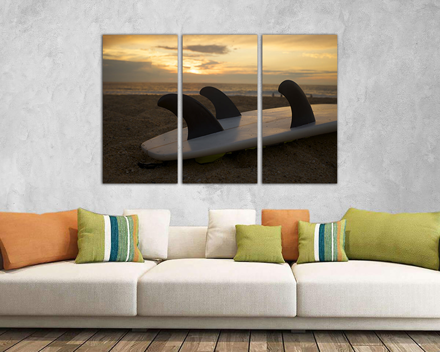 Surfboard Print on canvas Surfing decor Wave wall art sea beach sport
