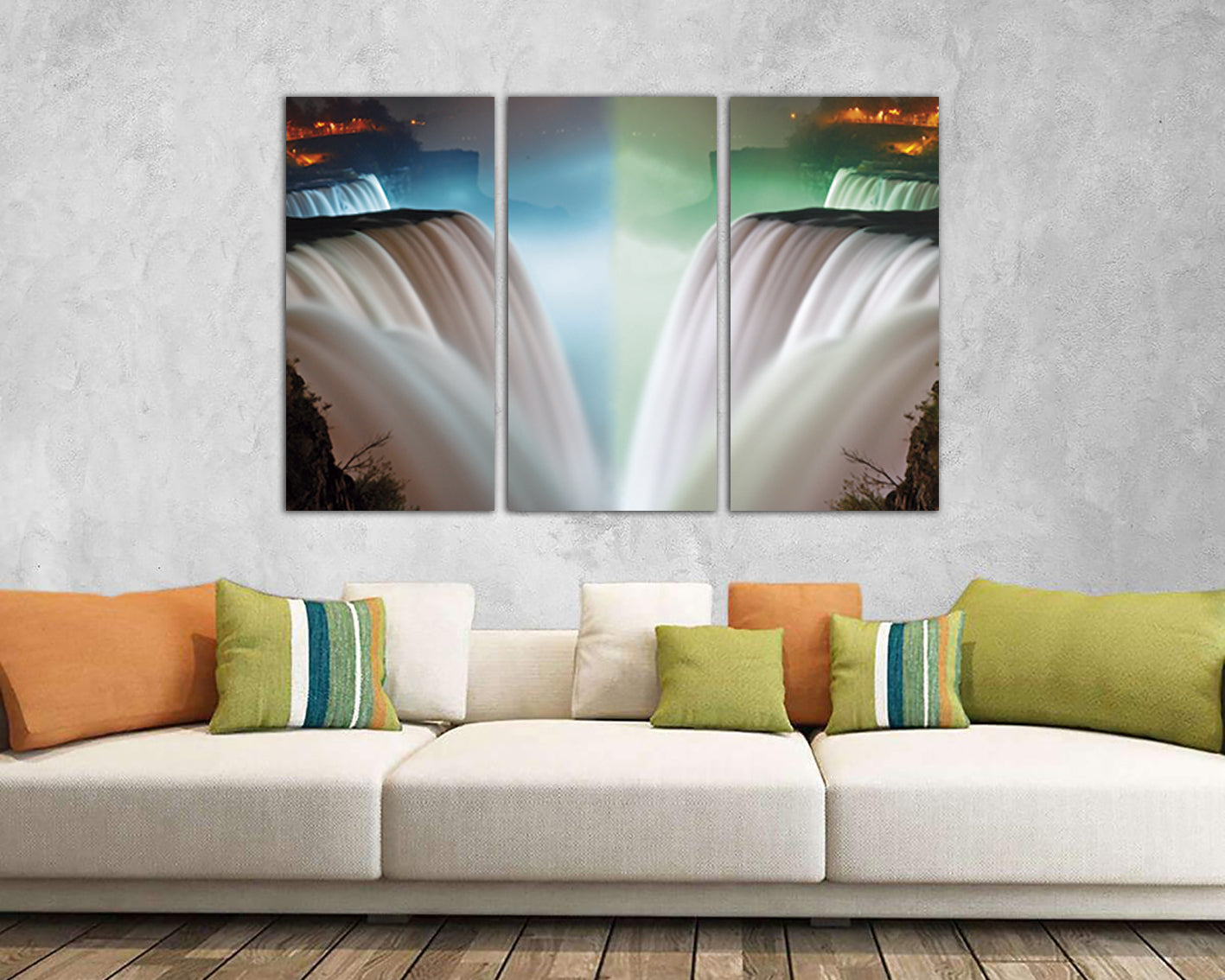 Niagara fall Waterfall canvas Panoramic nature wall art
