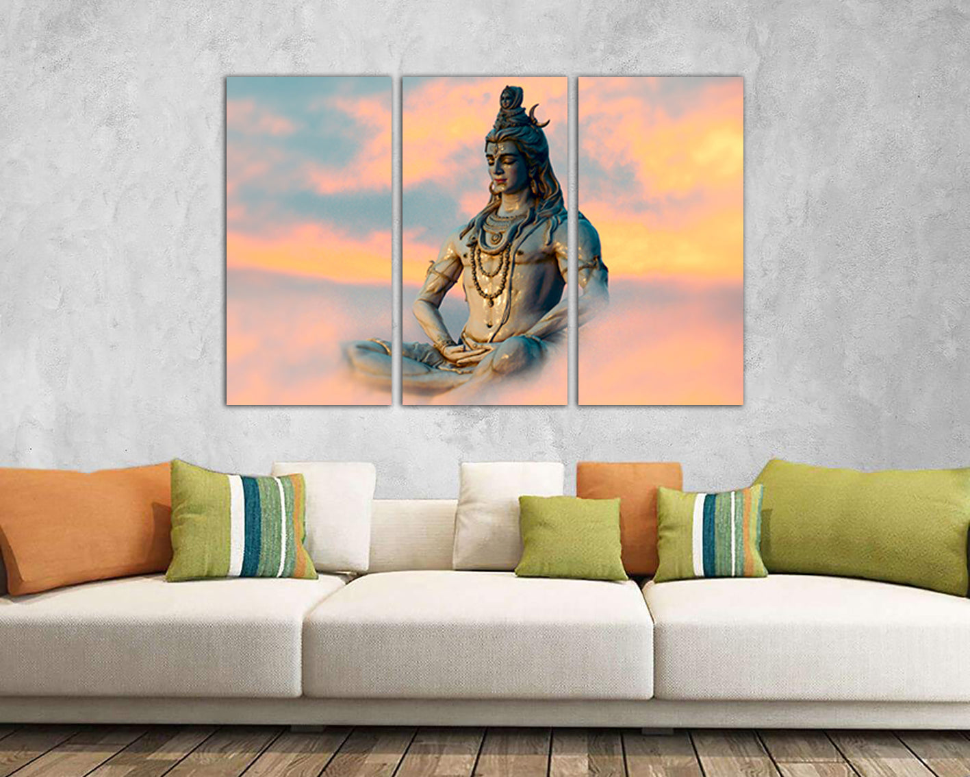 Lord shiva canvas Hindu art Spiritual Indian gods print Yoga Buddhist mantra decor