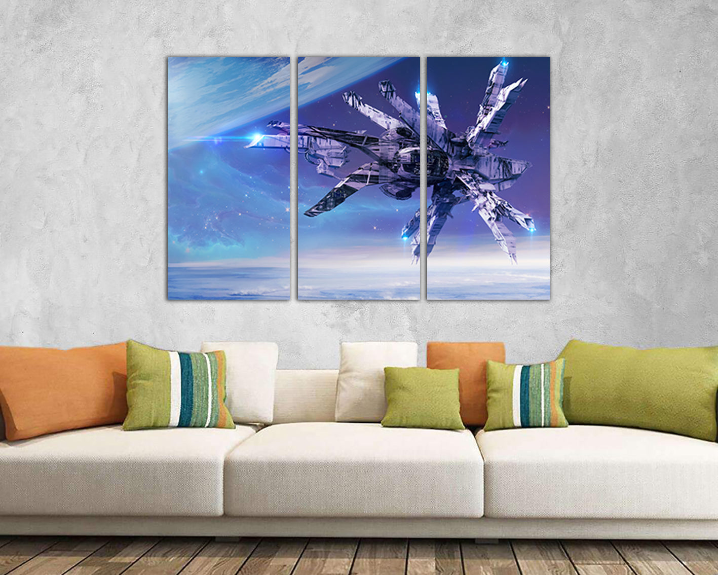 Spacecraft canvas Spaceship print Nursery decor Space artwork Spacecraft Galaxy wall art
