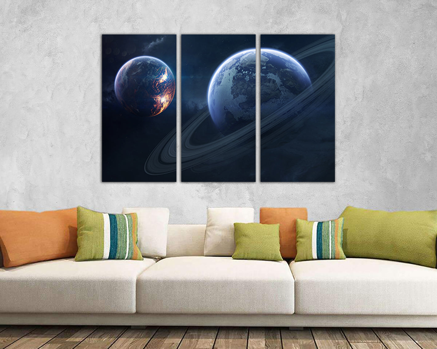 Print on canvas Rings of Saturn Planet saturn wall art Solar system Universe decor Space photo
