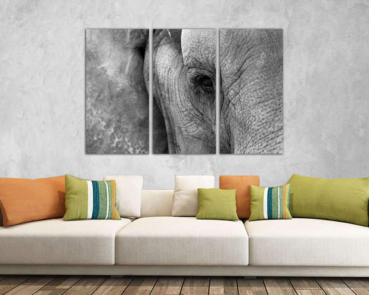 Elephant eye canvas Animal decor Africa wall art