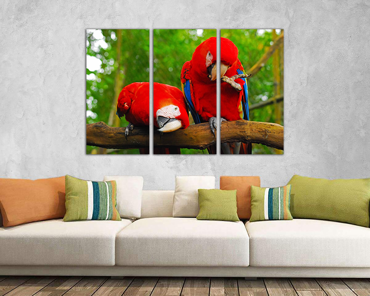 Macaw print wall art canvas Parrot print Cockatoo bird animal decor