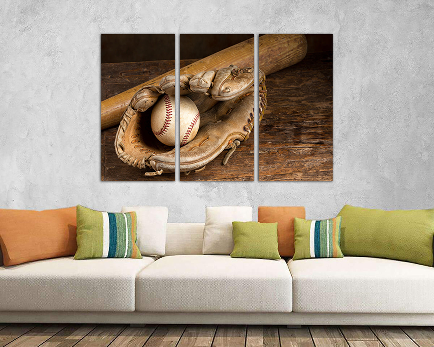 Baseball canvas Sport decor Boy room decor ready to hang