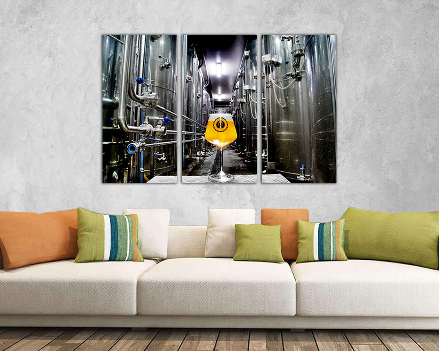 Beer canvas Brewery wall decor Bar lover gift Drink photo
