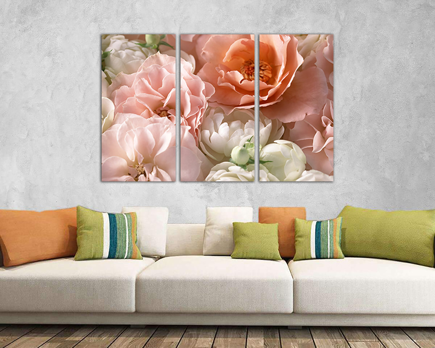 Peony canvas Red Rose wall art Pink Flowers prints Botanical decor Floral gift for woman