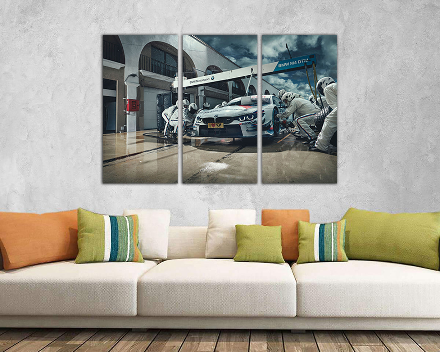 Multi panel canvas Car wall art Mechanism print Transport Muscle Automobile racing Pit stop Nursery art