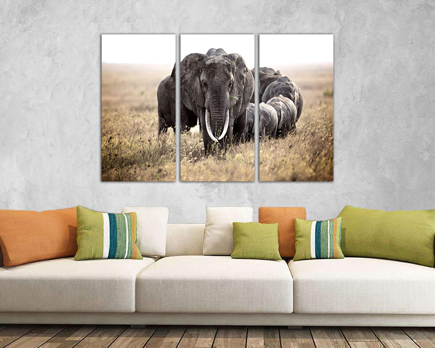 Indian Elephant canvas Animals wall art Safari print Nursery decor
