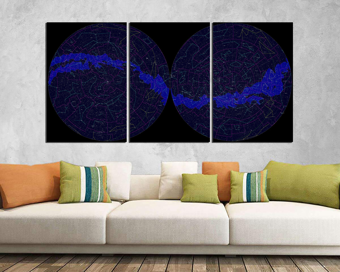 Star Constellation map print on canvas Zodiac wall décor Celestial skies
