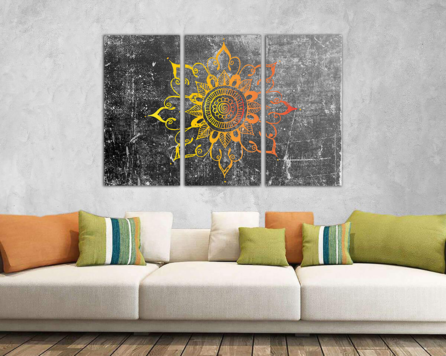 Mandala canvas Chakra wall art Spiritual decor Zen boho artwork Sakral print