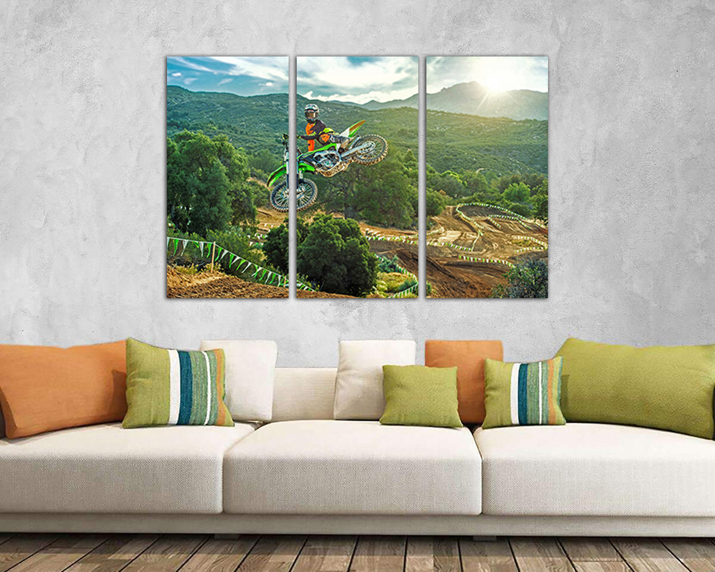 Motocross canvas Dirt bike wall art Sports Player Bike gift Braaap ready to hang