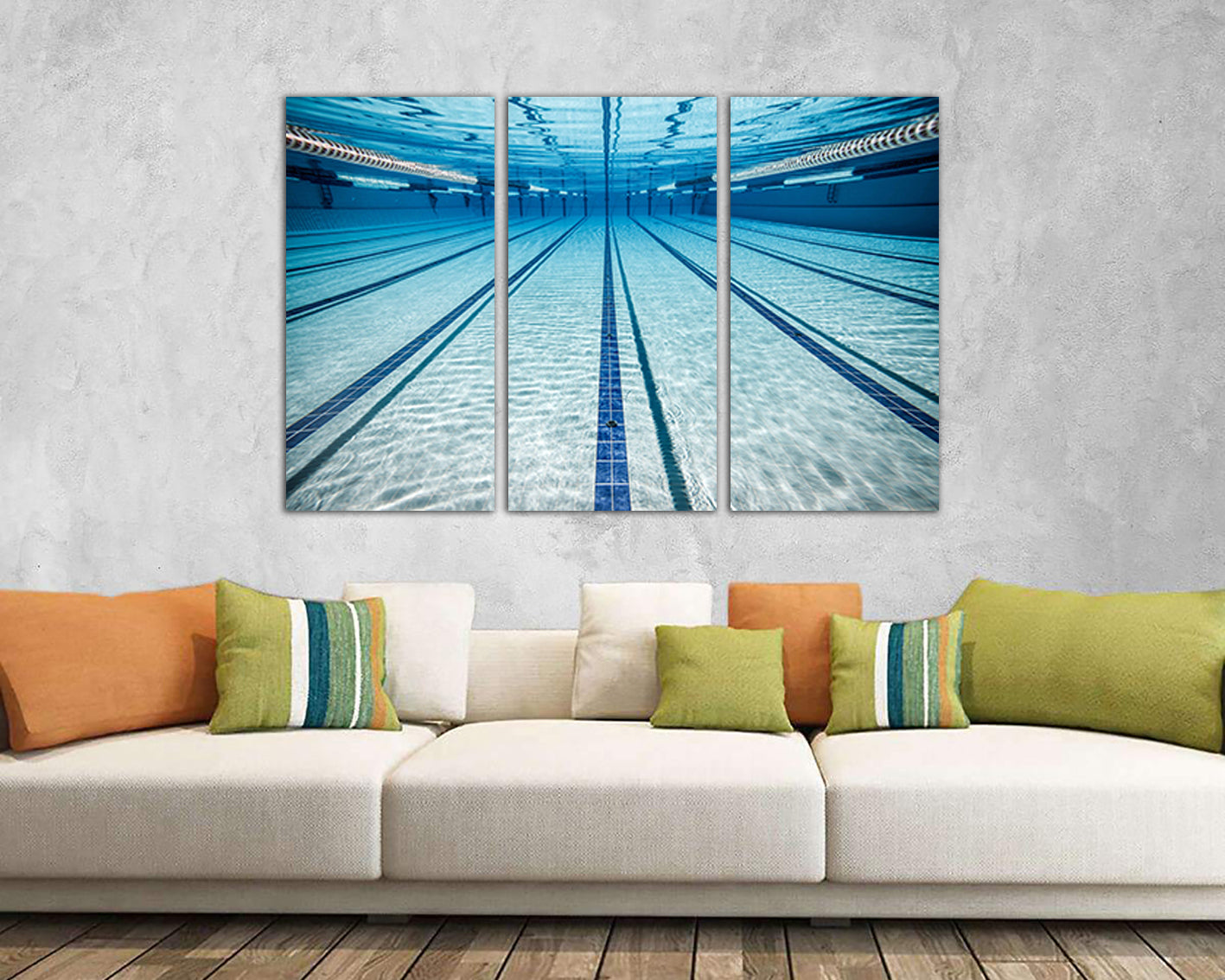 Large canvas set Pool print Sports decor Swimming photo Swimmer art Gift to swimmer