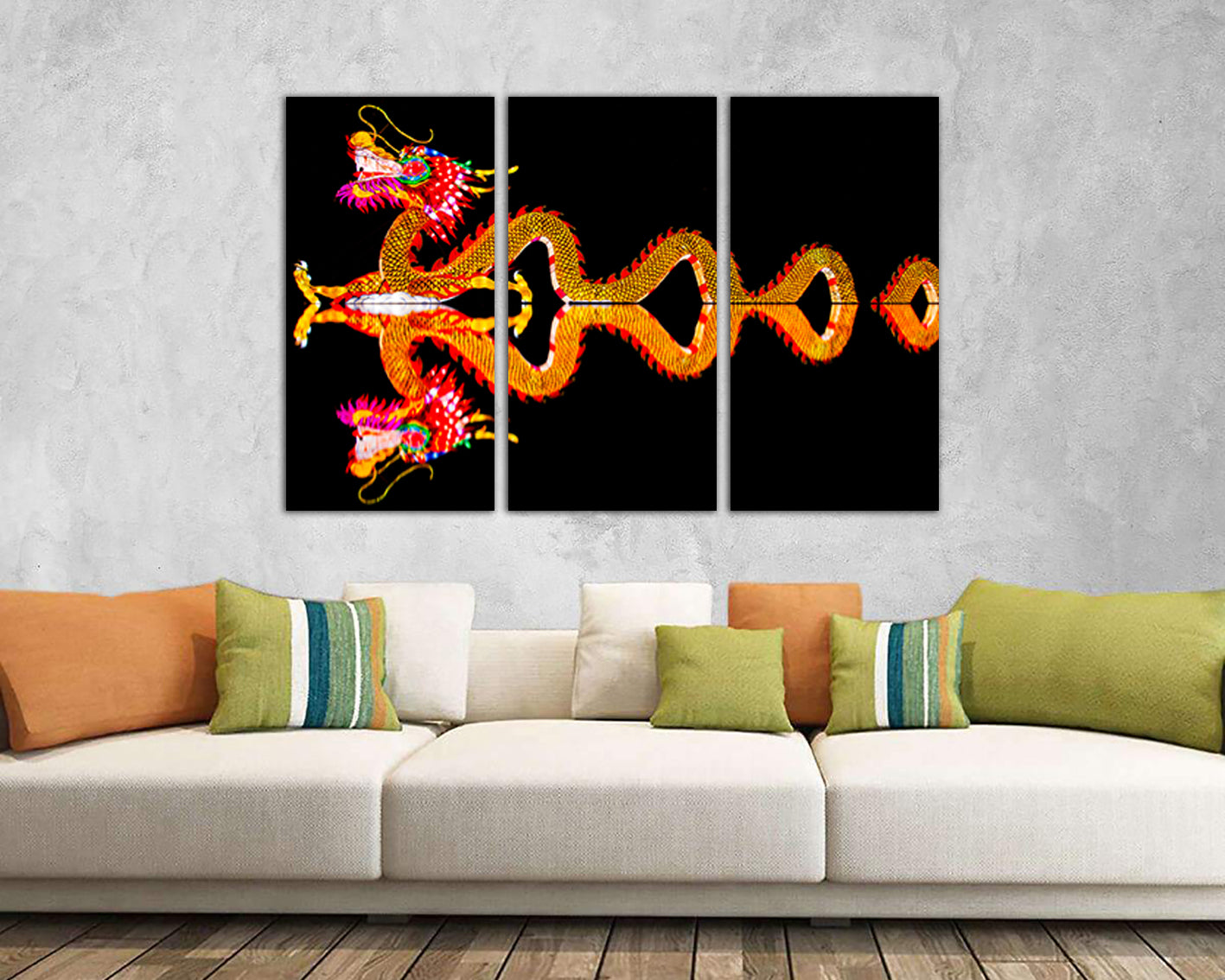 Chinese dragon canvas Japanese style Asian artwork Zodiac Zen Modern wall art Spiritual art