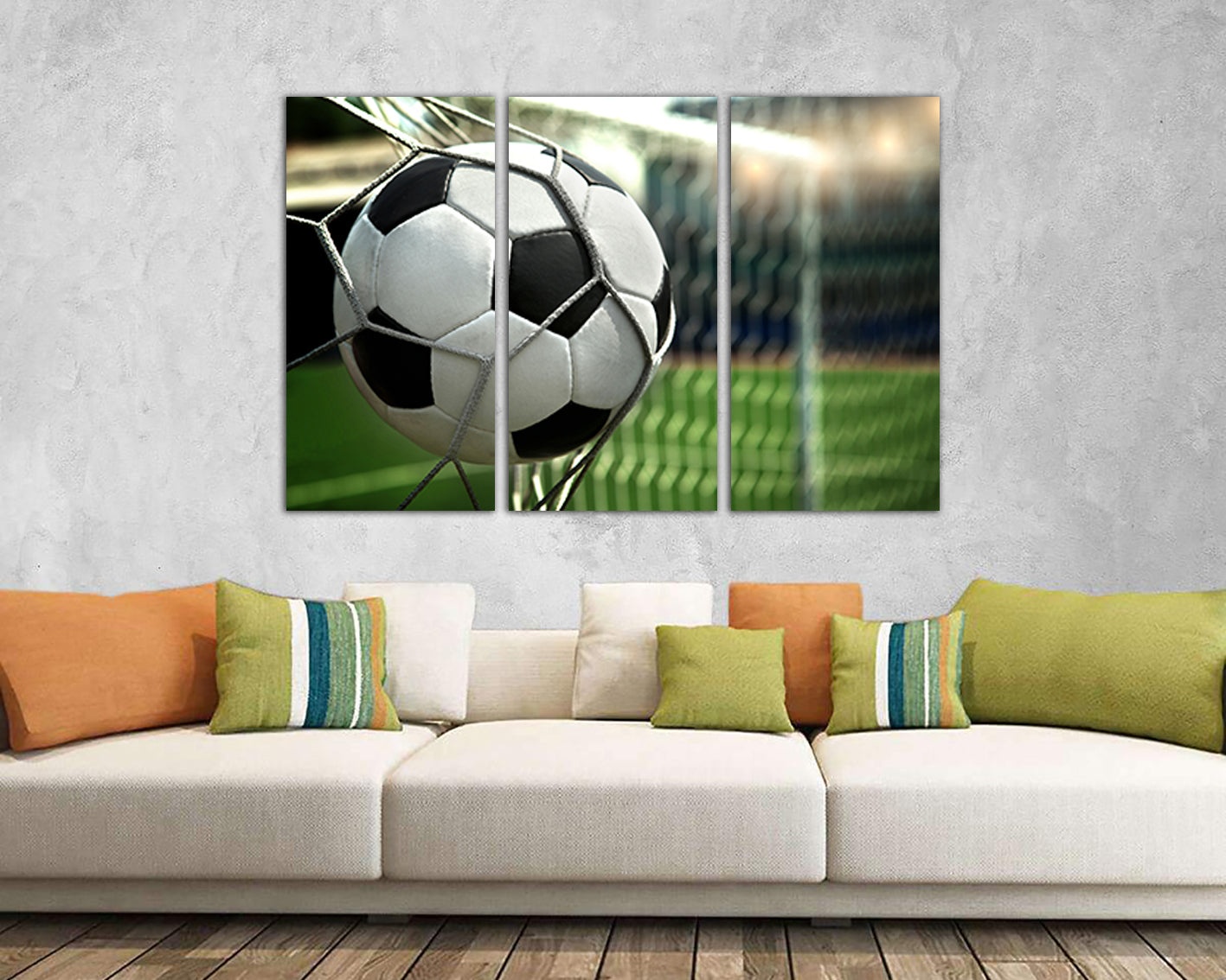Soccer ball canvas Football wall art Sports décor