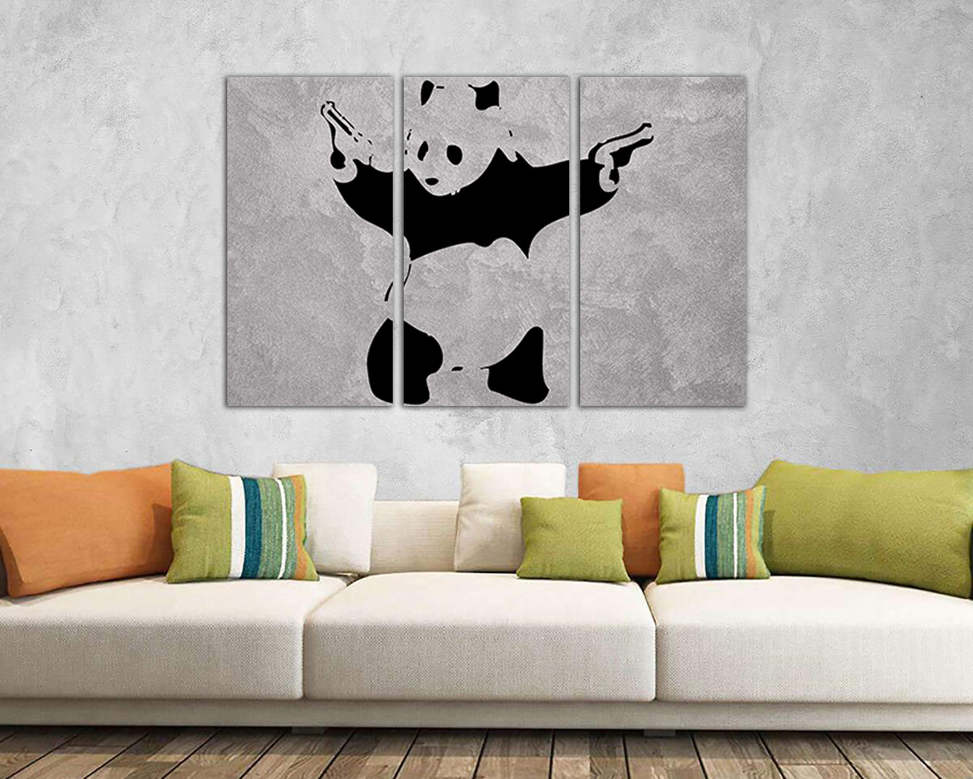 Panda with guns canvas Home wall décor Graffiti prints art Panda gun protest artwork