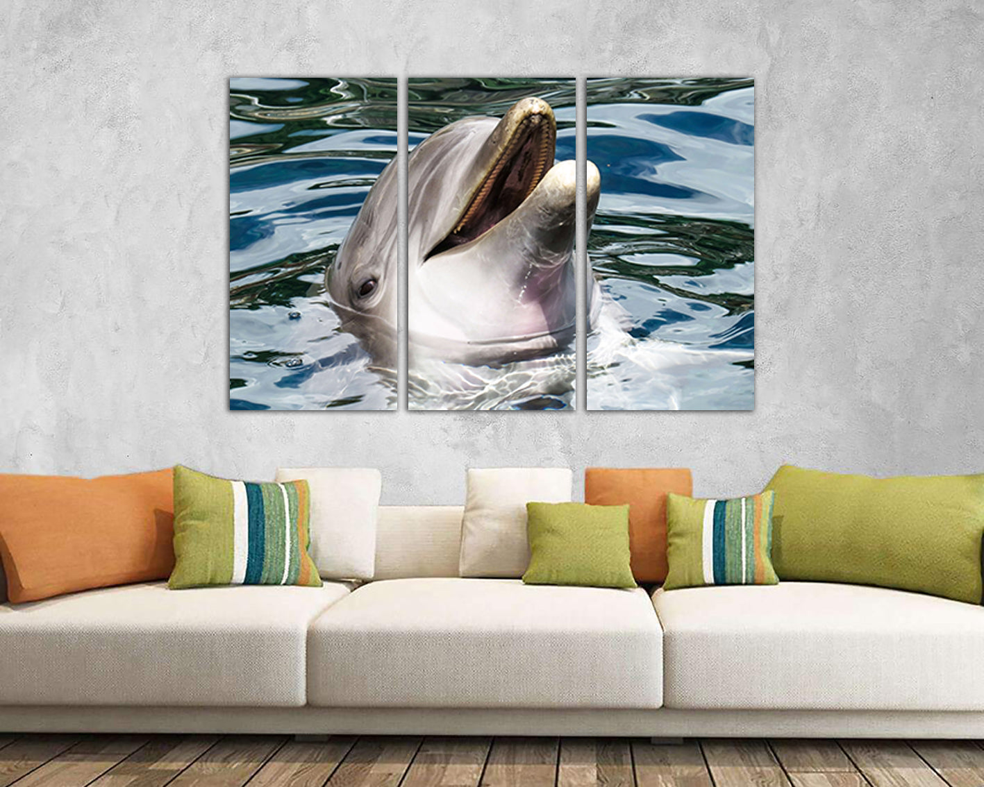 Dolphin Ocean wall art Nature canvas Animal décor Sea print