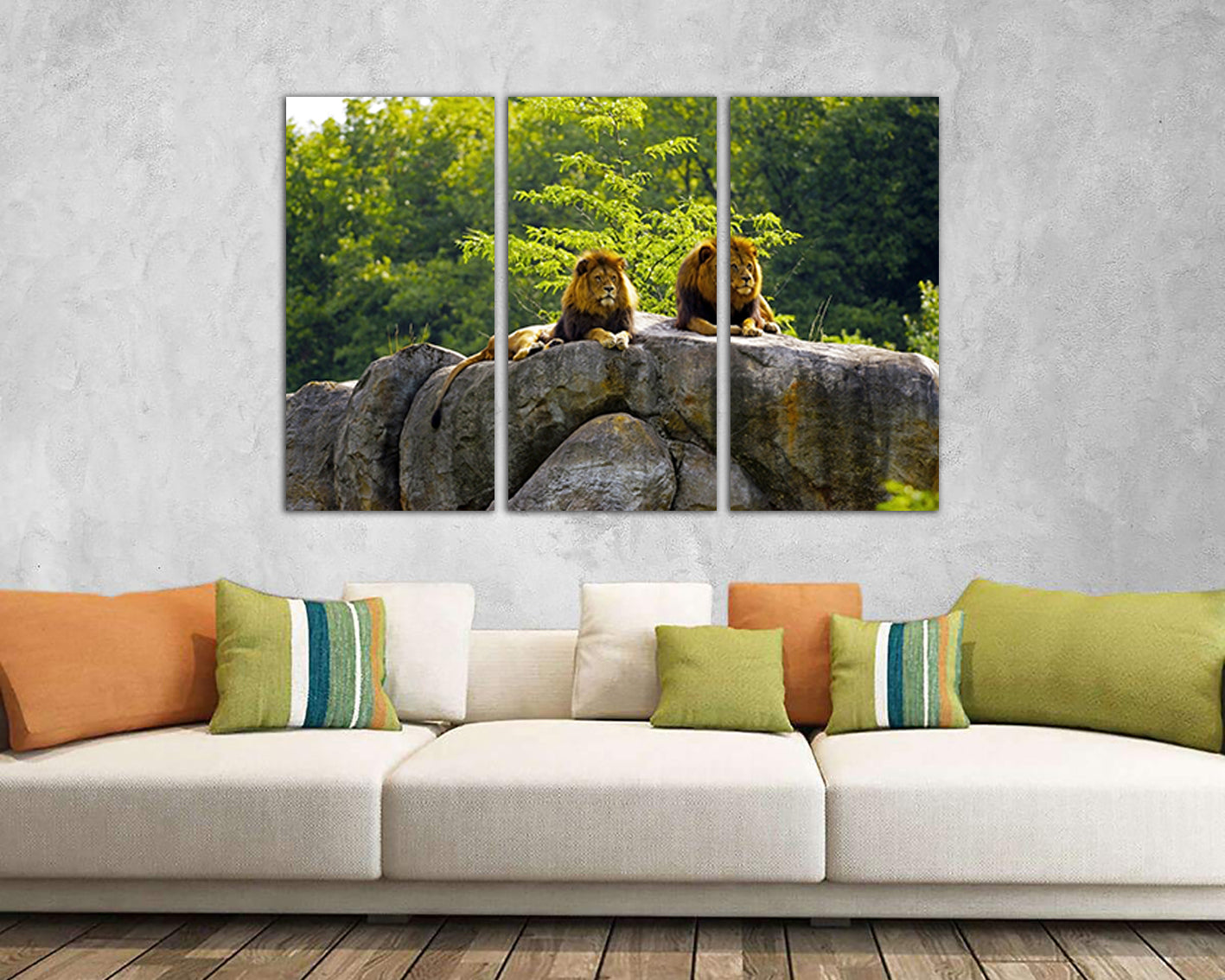Lion canvas Animals decor Gallery wall set Nursery décor Gift lion print