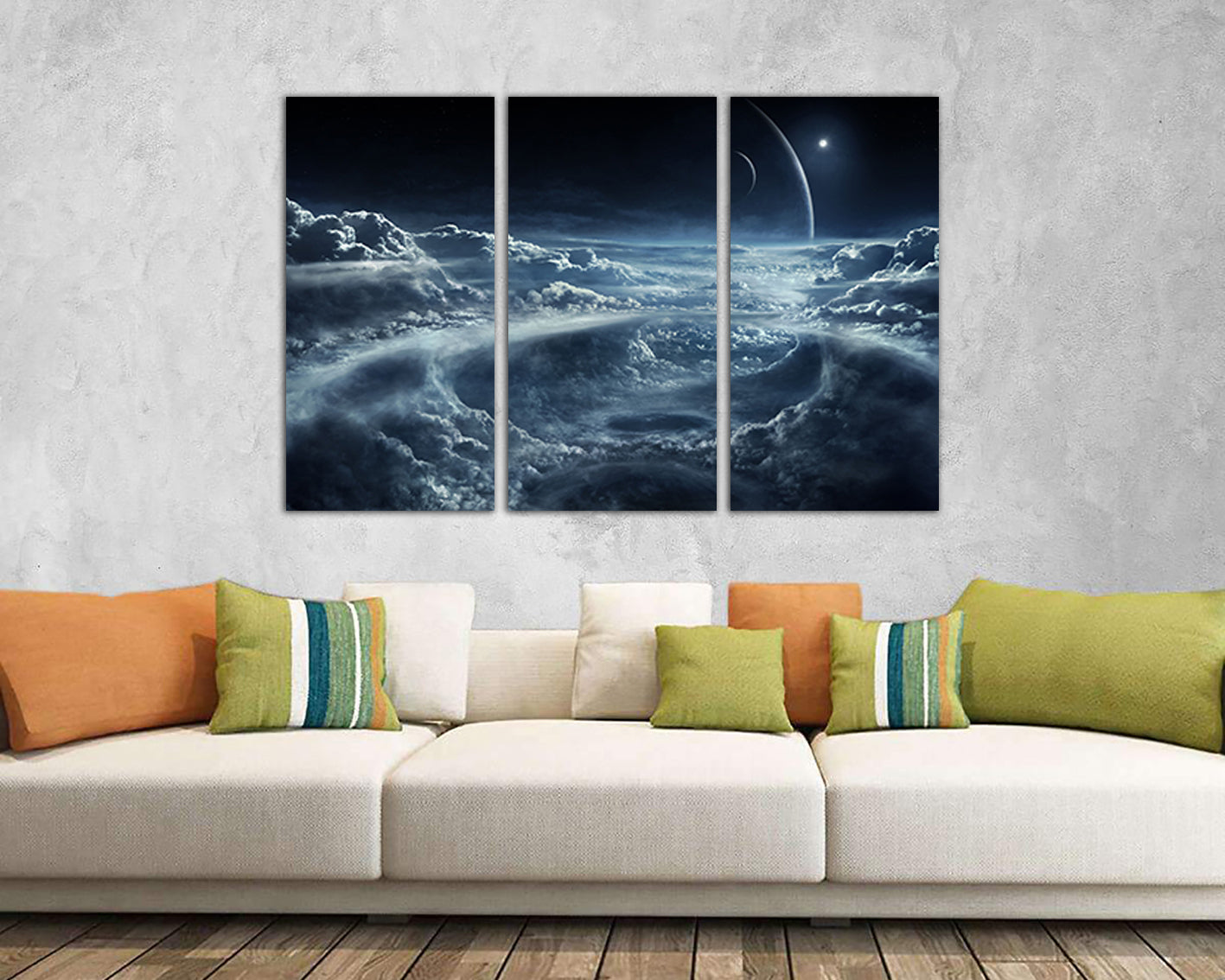 Print on canvas Space craters wall art Universe decor Planet gift