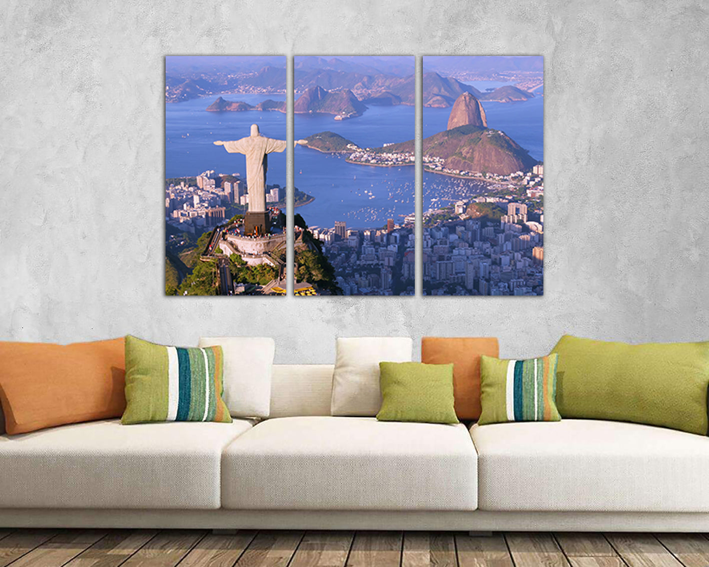 Rio de Janeiro Brazil travel skyline Christ redeemer canvas Corcovado Christ statue