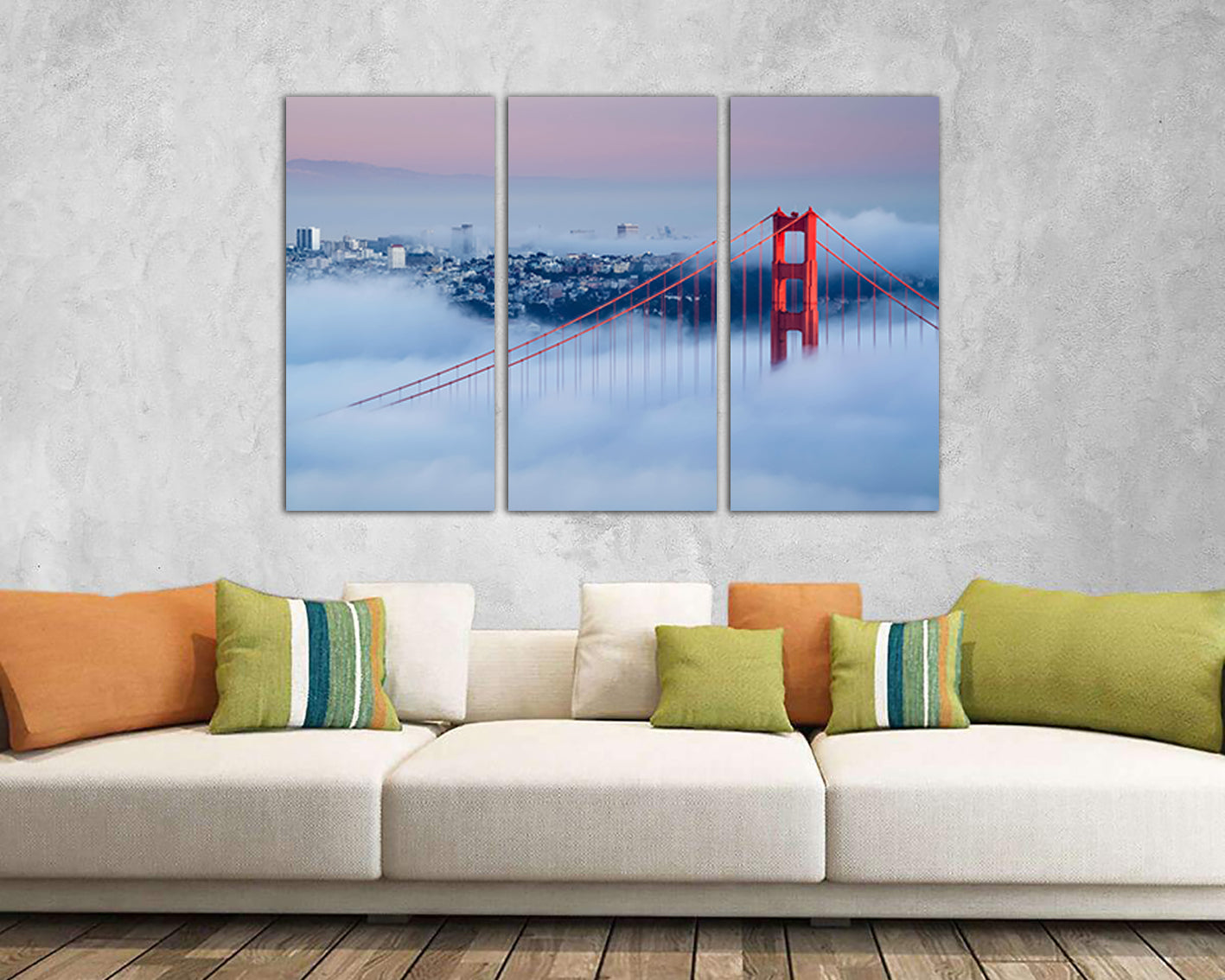 Golden gate bridge San Francisco canvas Sunrise travel decor ready to hang