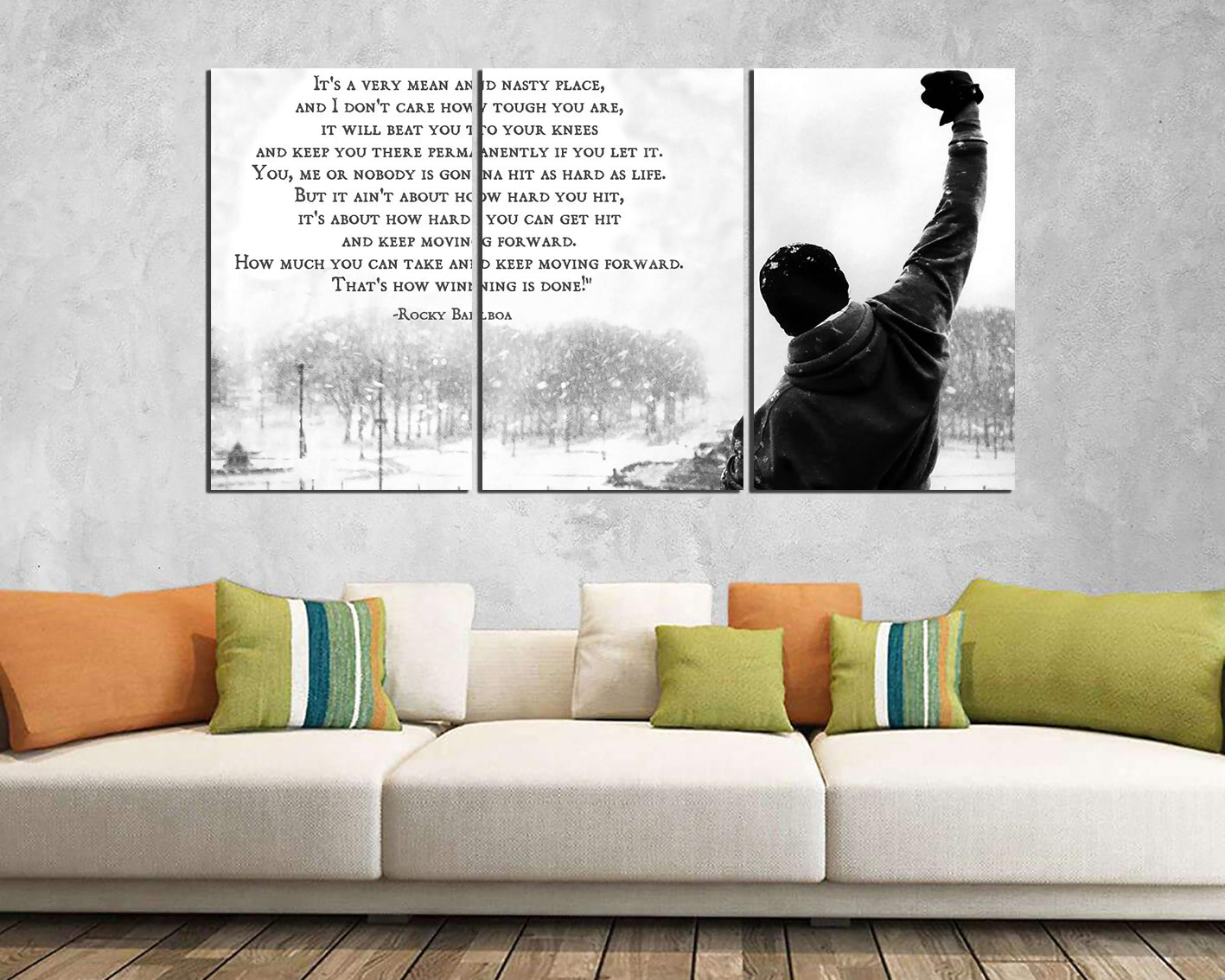 Rocky balboa canvas prints Boxing decor Motivation art works ready to hang