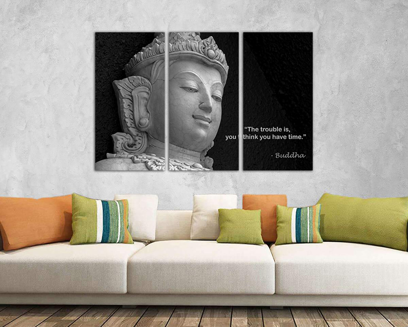 Buddha statue canvas Wall art décor Spiritual artwork Buddhist gift Ancient Asia Buddhism print