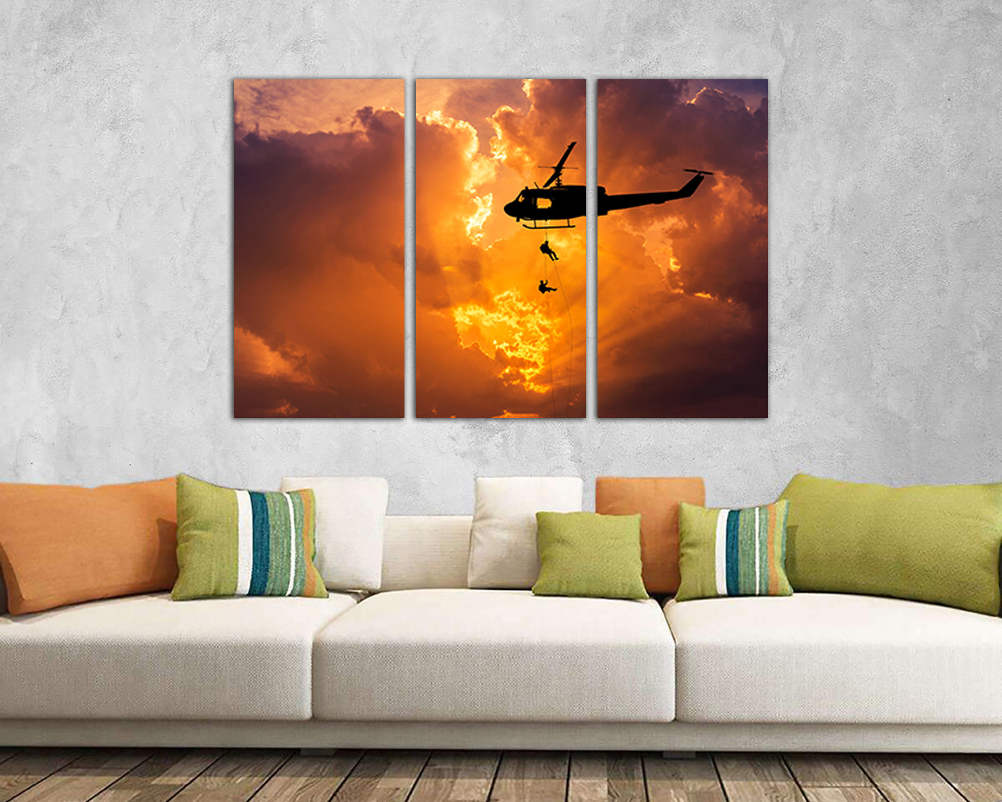 Helicopter canvas Army print Mechanism decor Aircraft gift boy room aviation