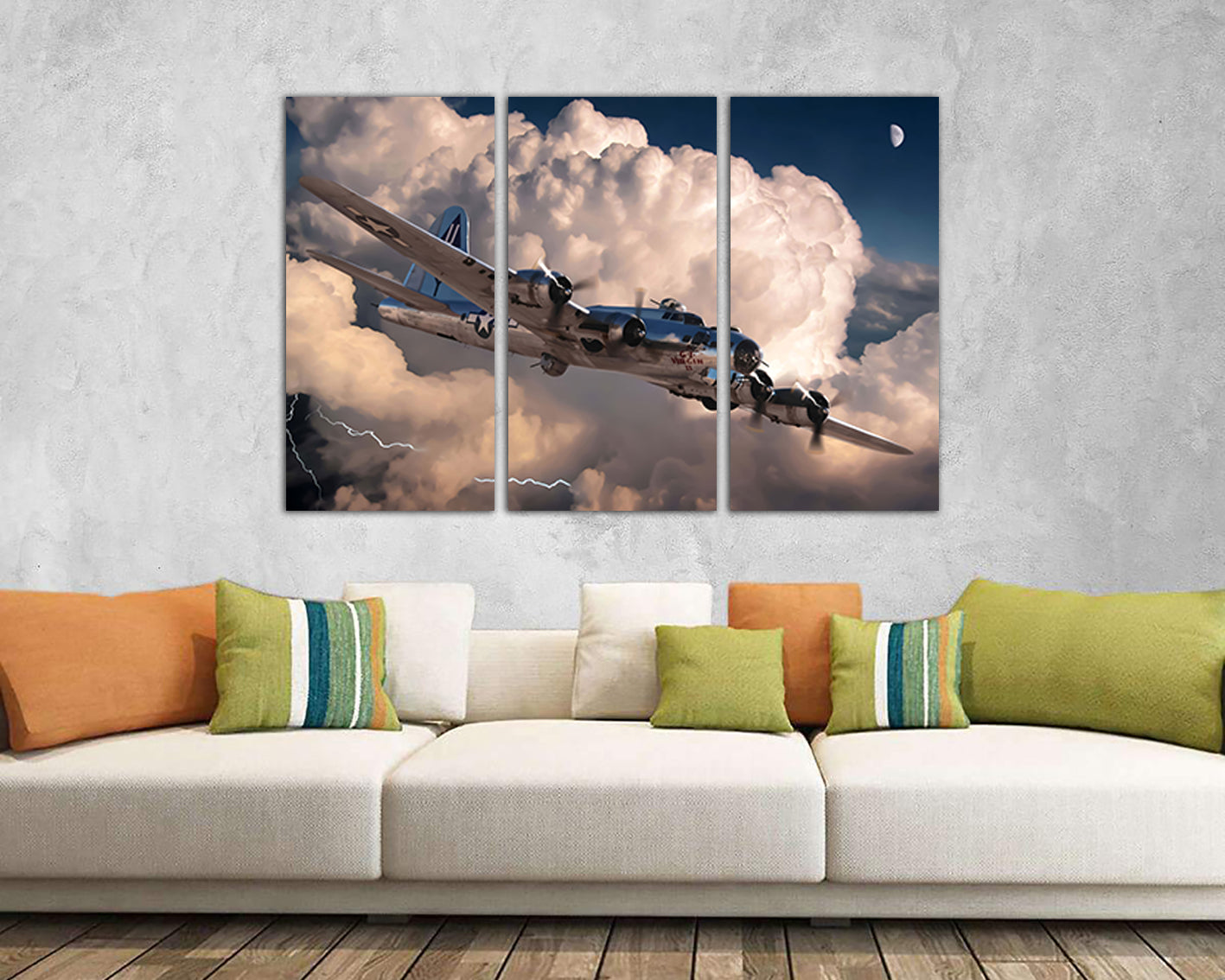 American Aviation print Military Aircraft canvas Airplane wall art Army decor Retro wwii World war plane mechanism