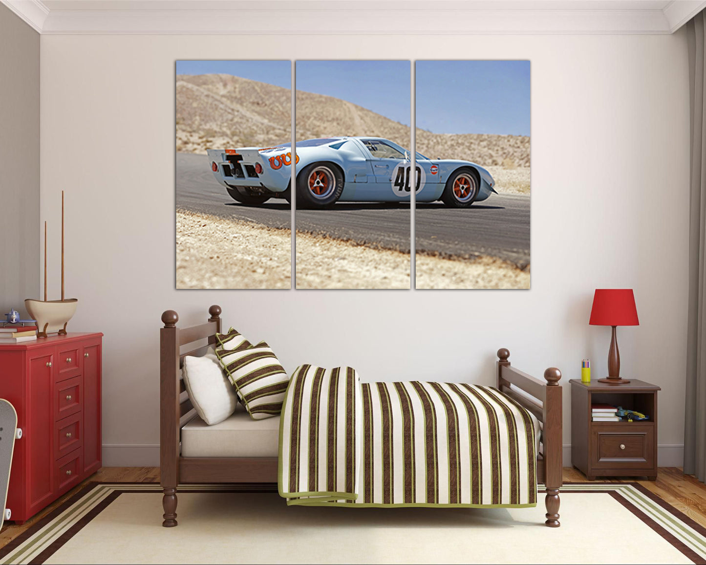 Sports car wall décor Transport print Mechanism photo Racing kids art gift Race car artwork