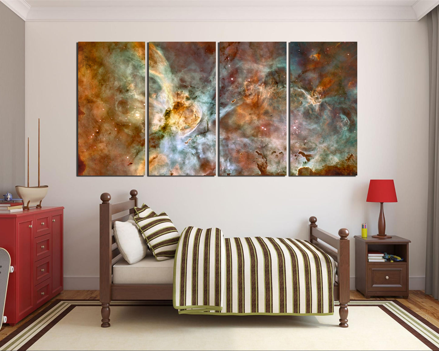 Space nebula Wall art canvas Cosmos decor Outer space print Milky way Telescope art