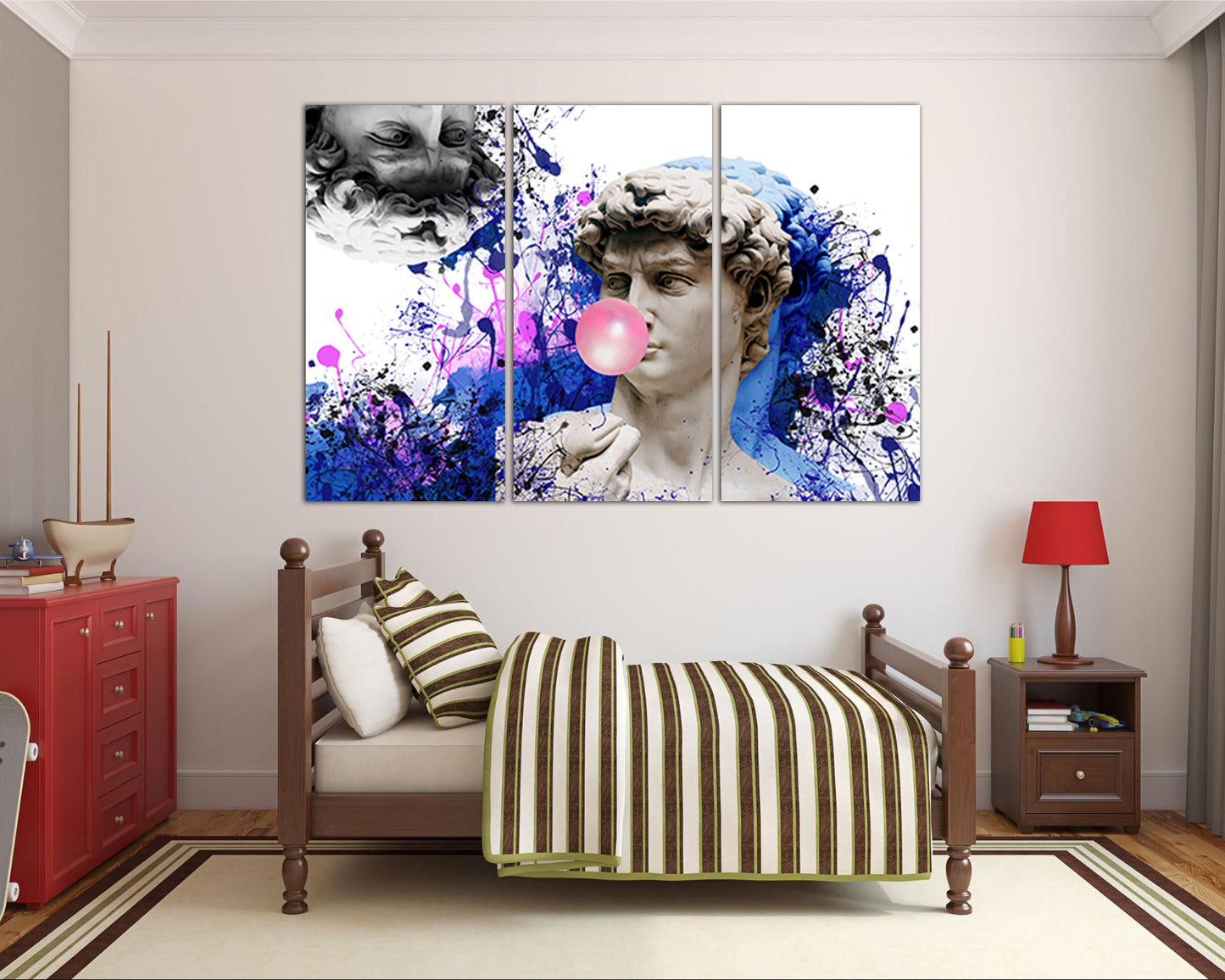 Michelangelo David Bubble gum print Rome statue Greek mythology art works