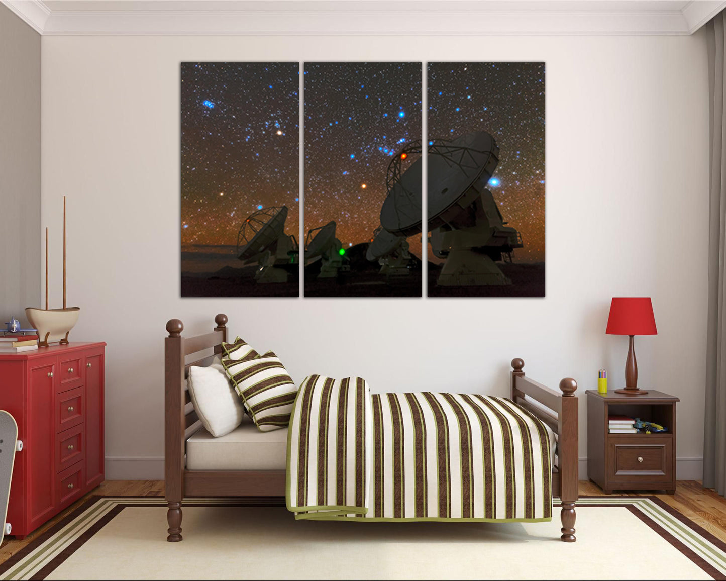 Telescope space canvas Mechanism decor Astronomy planets prints Star sky Radio astronomy