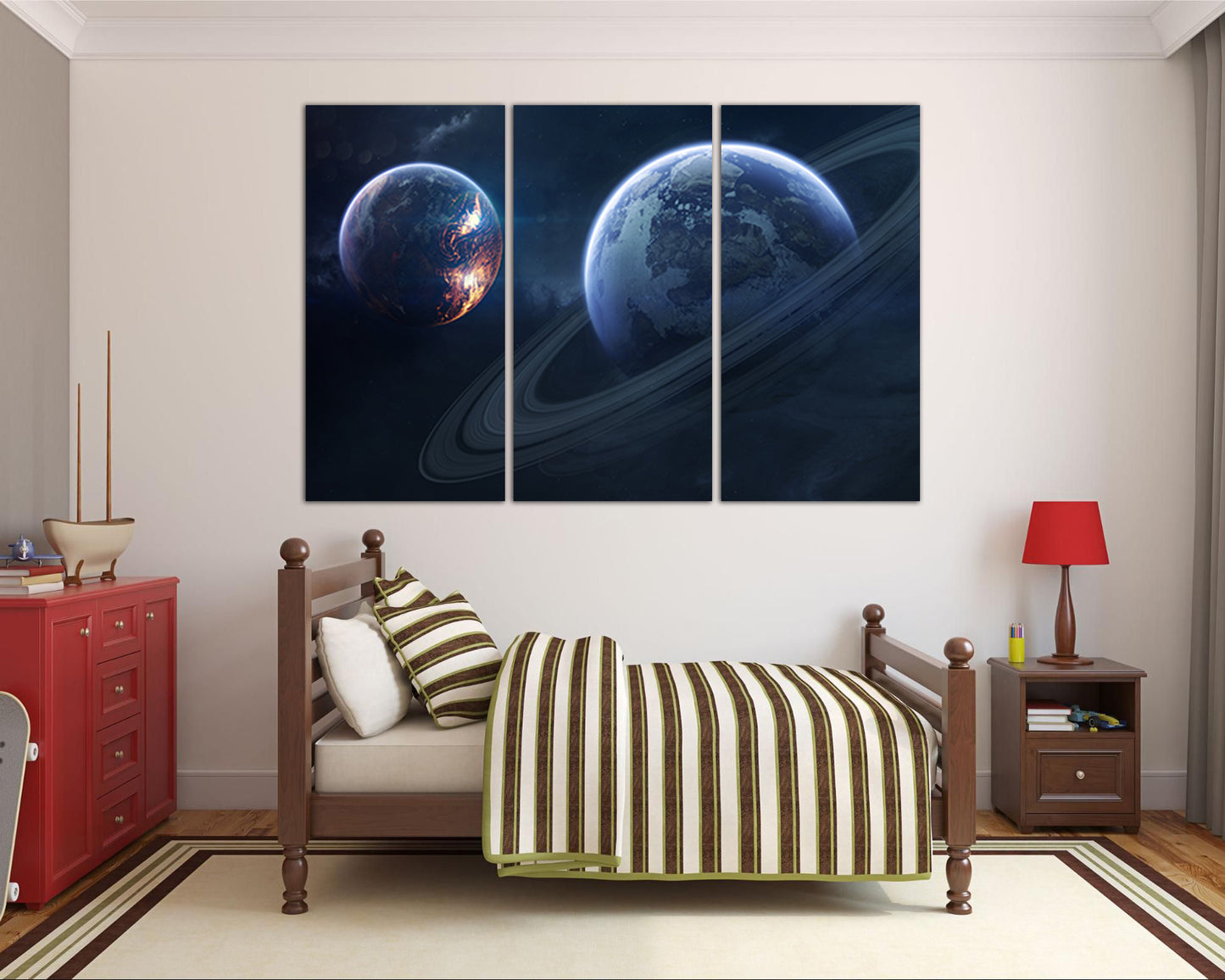 Print on canvas Rings of Saturn Planet saturn wall art Solar system Universe decor Space photo