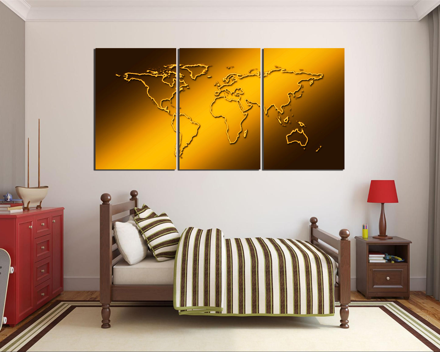 World map canvas Travel art décor ready to hang