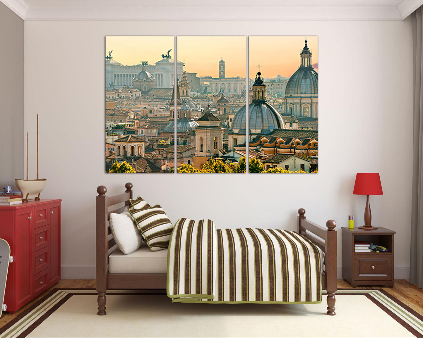 Wall art canvas Vatican St peter's basilica City decor Italy print Rome skyline travel