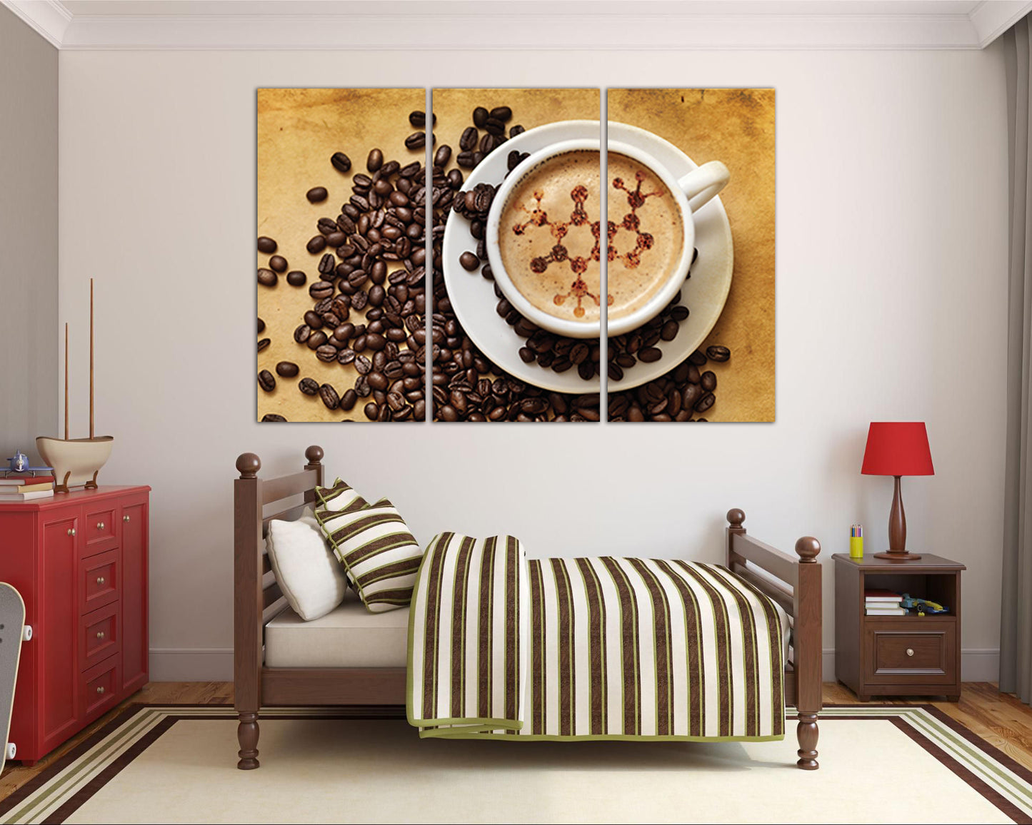 Coffee canvas Caffeine lover Chemical art Kitchen decor Drink print Loved drink