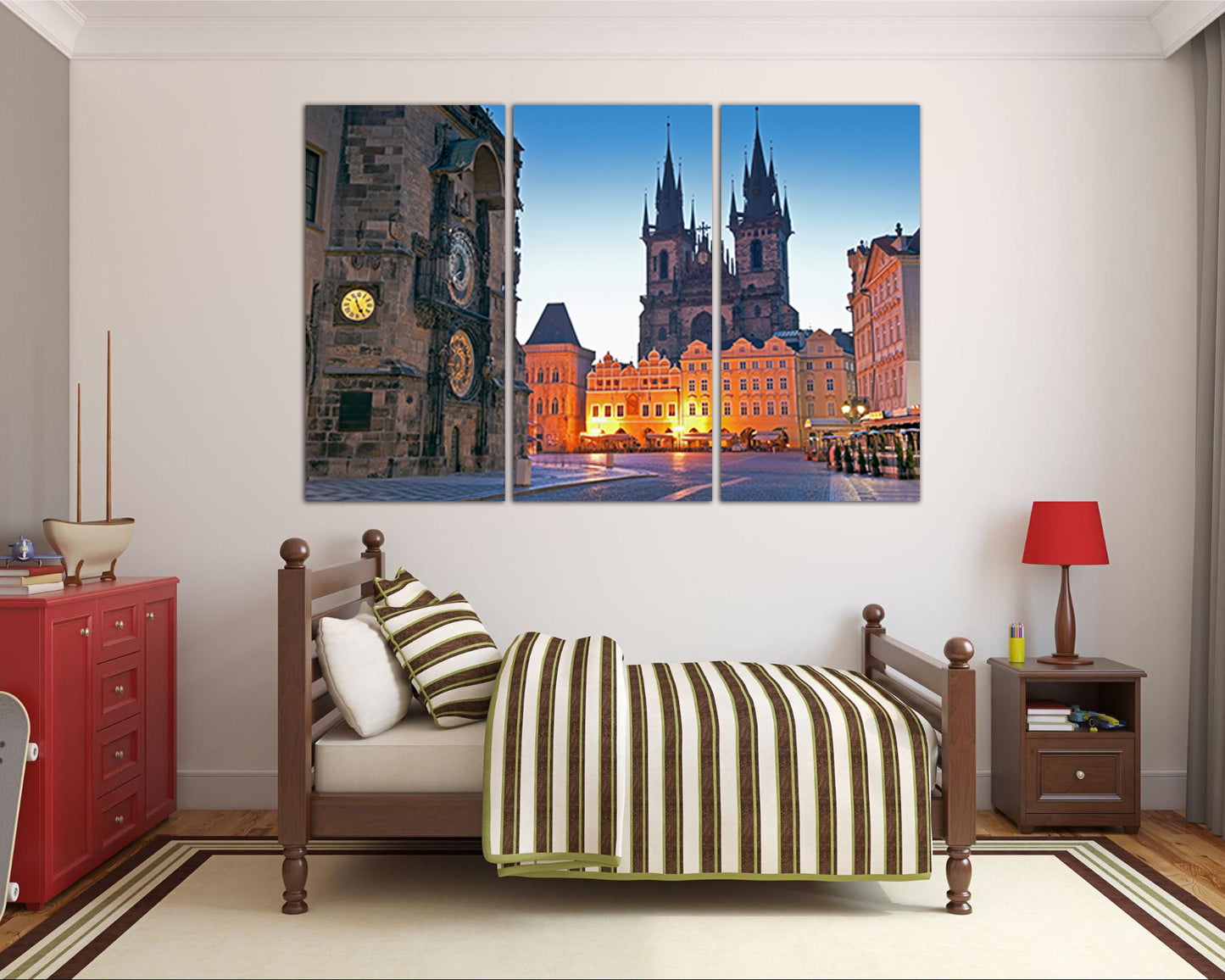 Astronomical clock Prague city canvas Clock print travel decor