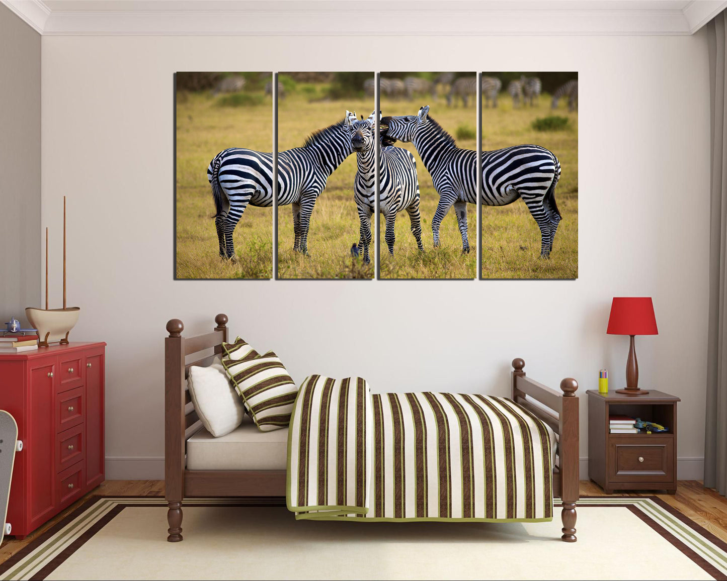 Zebra canvas Animal decor Nursery decor Animal gift Africa print