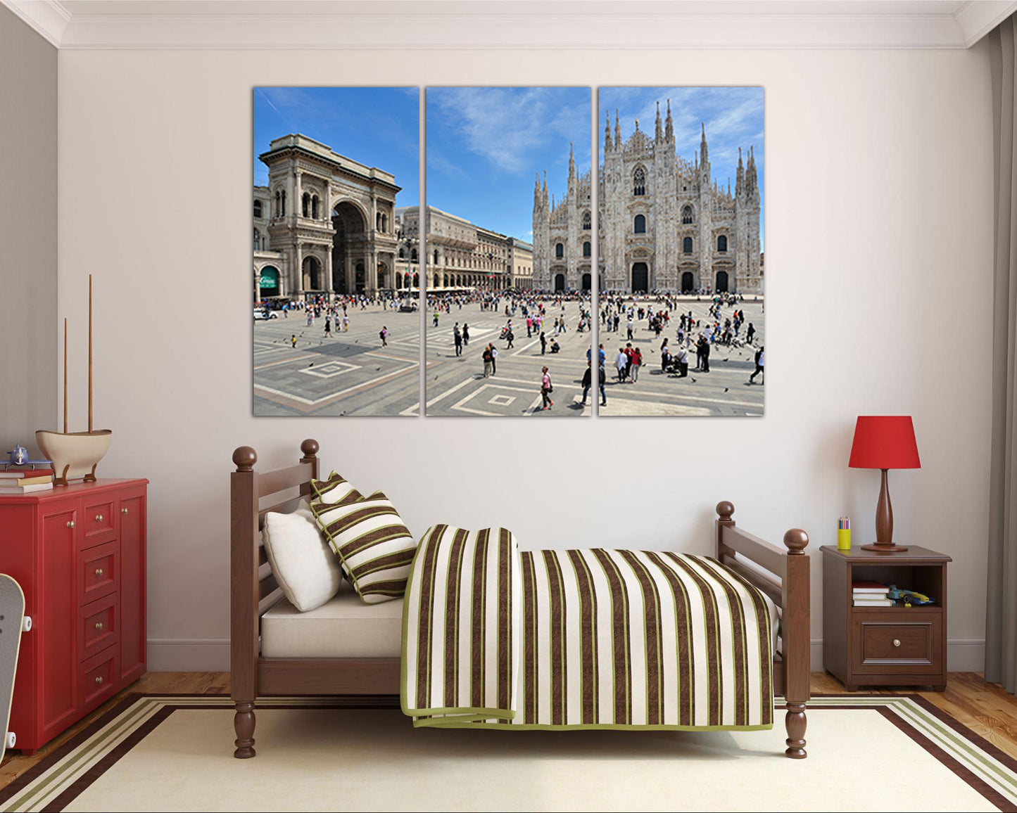 Milano canvas Cathedral print Italy cityscape decor Travel art