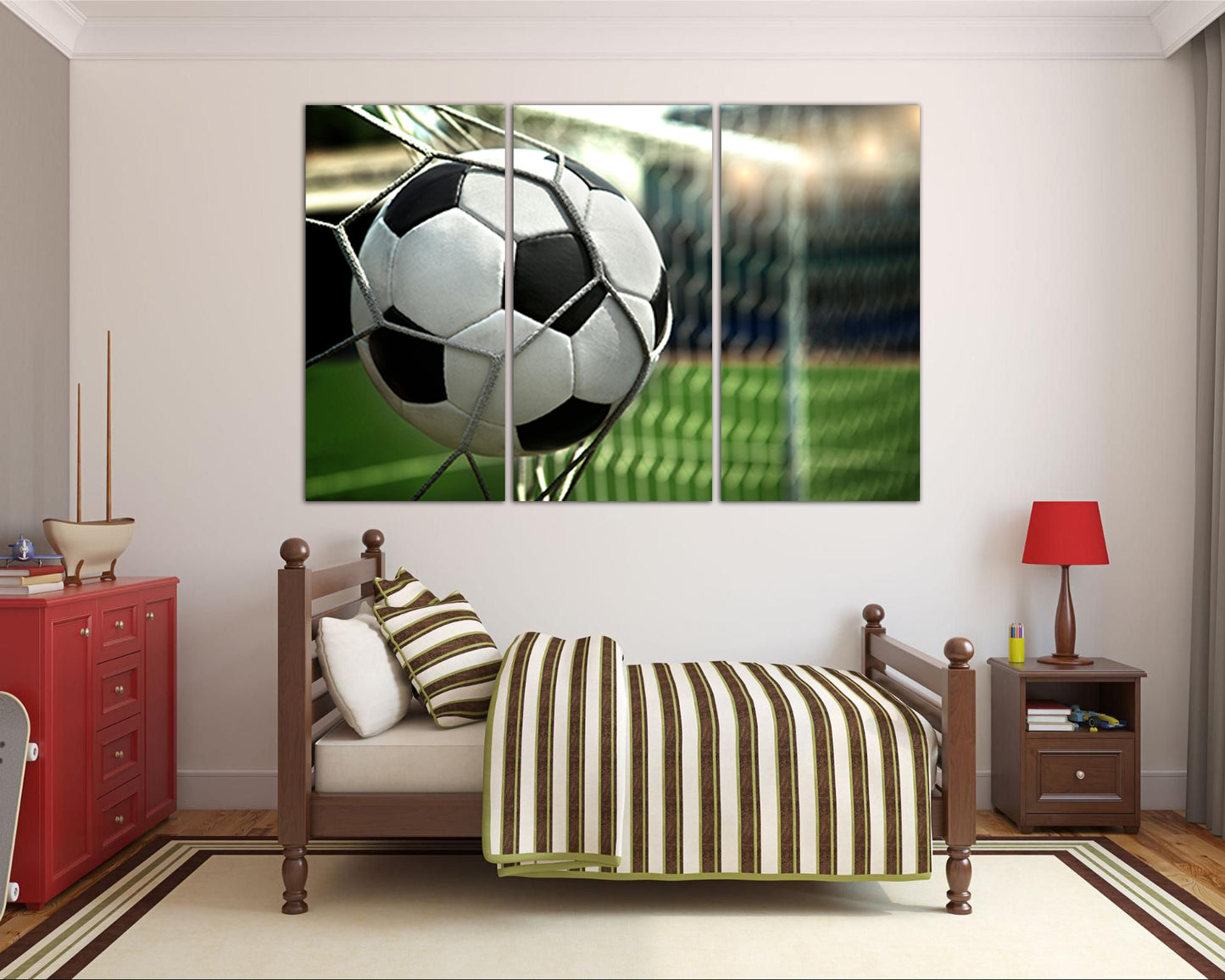 Soccer ball canvas Football wall art Sports décor