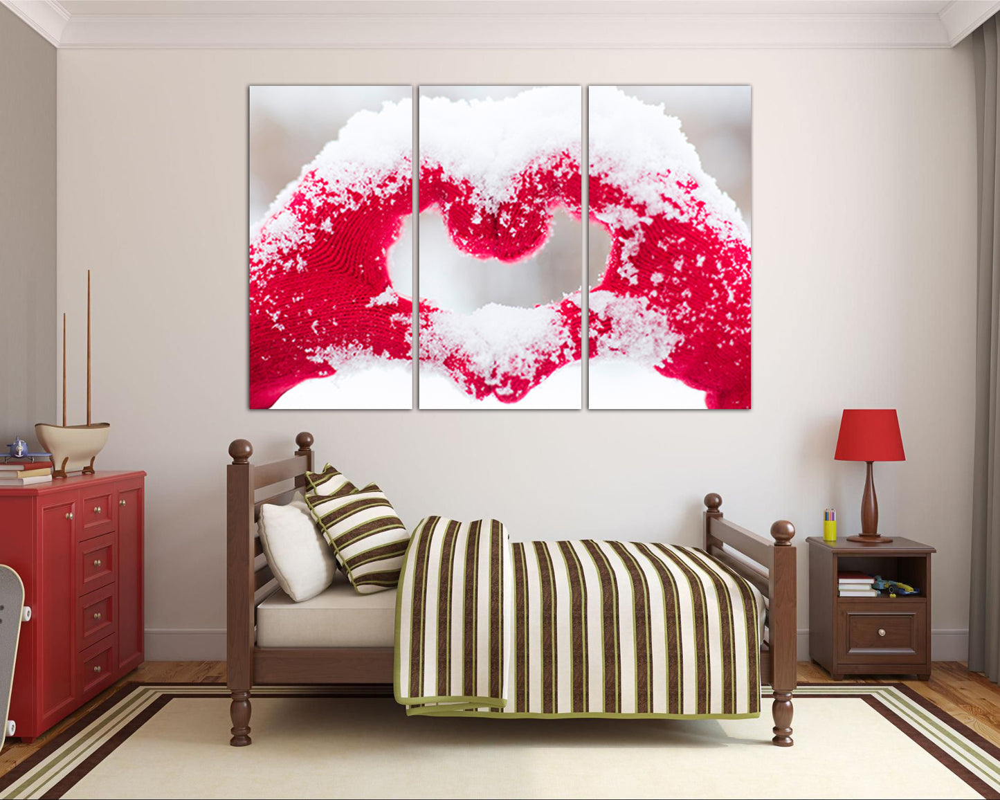 Red Heart canvas Amour print Gift to loved Minimalism art works