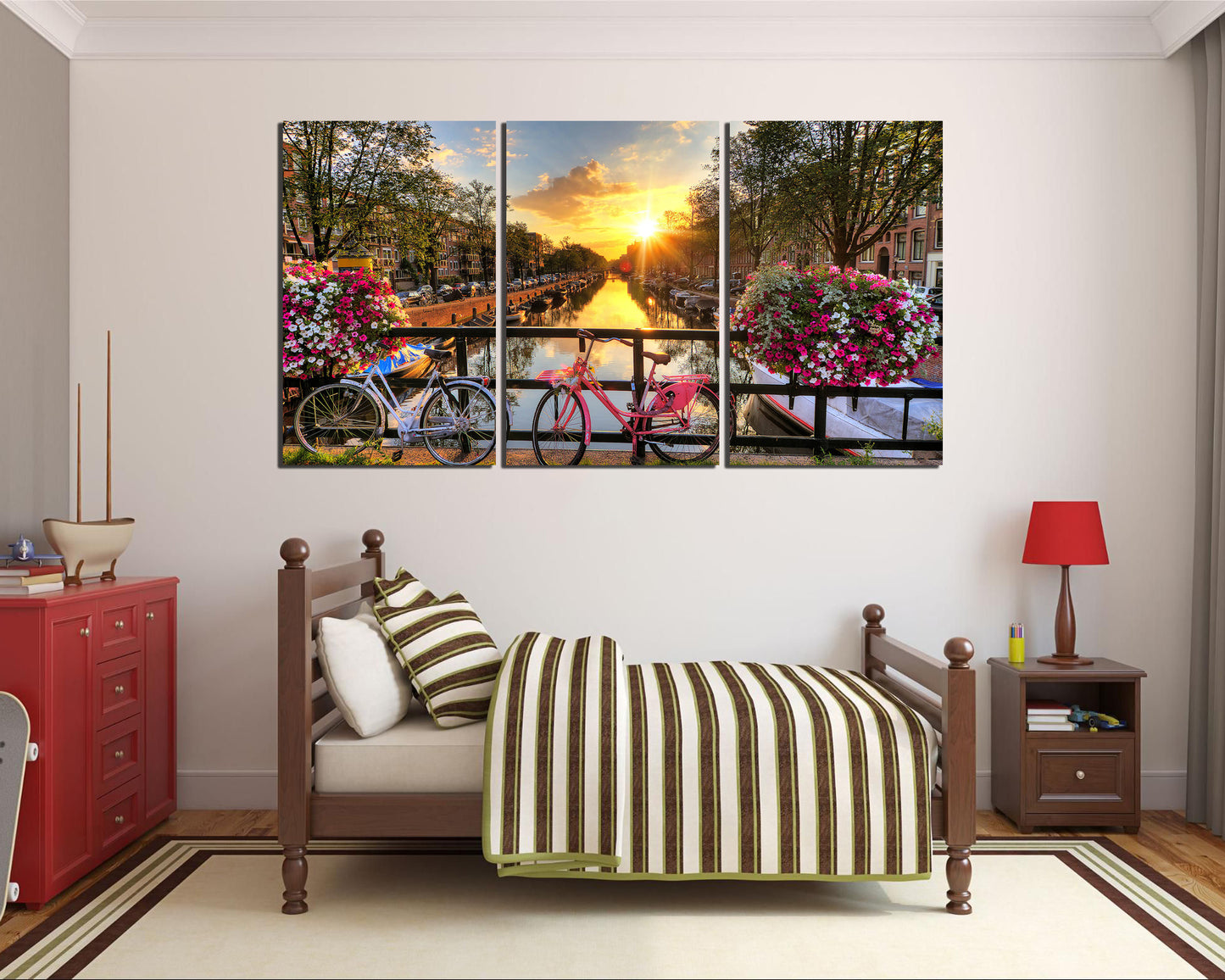 Amsterdam Bridge print Winter decor City skyline Gift travel Netherland art