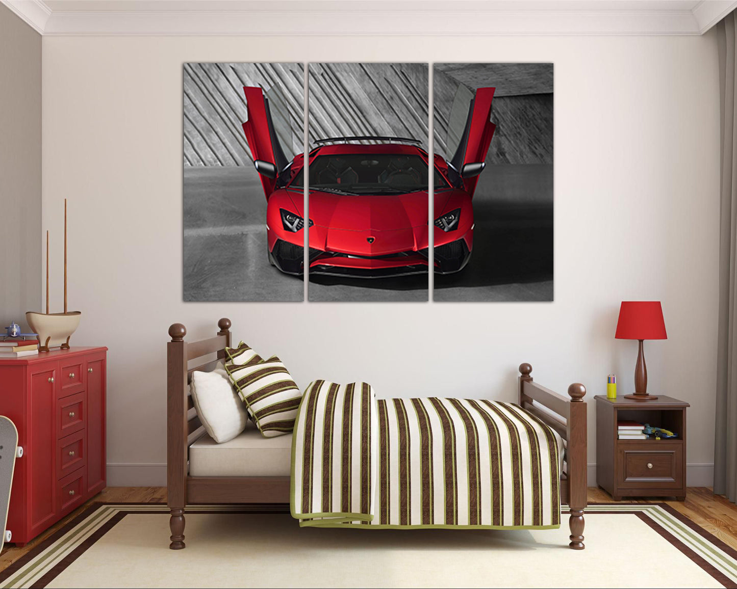 Sport car canvas Mechanism print Racing wall décor Transport art Muscle canvas